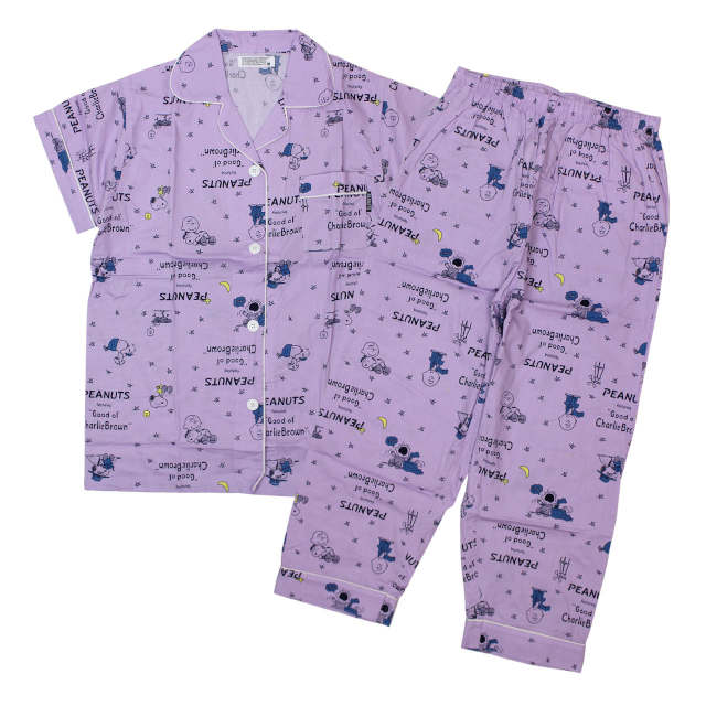 パジャマ 半袖 アンクル丈 レディース ルームウェア 女性 PEANUTS スヌーピー ぱじゃま 前開き 部屋着 M L |  | 03