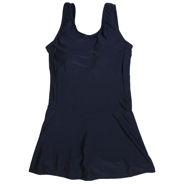 スクール水着 女子 女の子 ワンピース スカート＆スパッツ 体型カバー 小学生 学校 水着 子供 紺 無地 120cm 130cm 140cm 150cm 160cm 170cm |  | 01