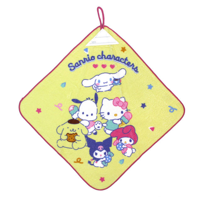 タオルハンカチ ループ付きタオル 綿100% 34×34cm サンリオ 手洗い お手拭き 入学準備 入園 給食 小学校 幼稚園 保育園 かわいい |  | 01