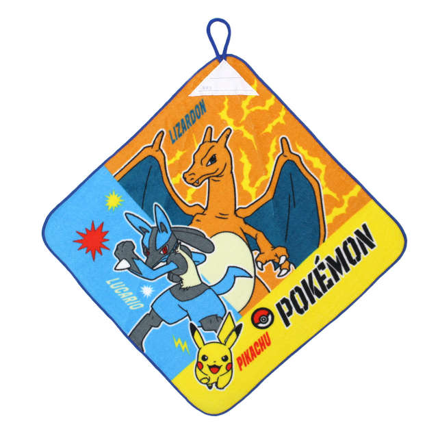 タオルハンカチ ループ付きタオル 綿100% 34×34cm ポケットモンスター 手洗い お手拭き 入学準備 入園 給食 小学校 幼稚園 保育園 |  | 01