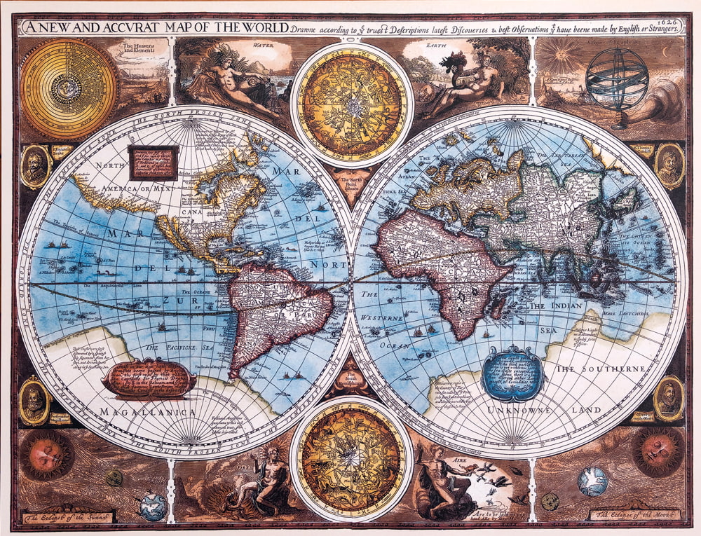 地図 アンティーク地図 古地図 世界地図 (17世紀)アンティーク地図