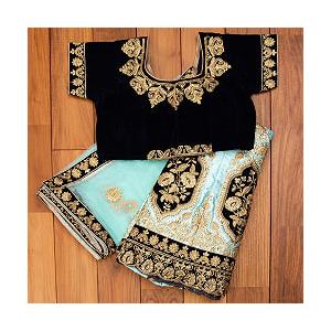 送料無料 パーティードレス コスプレ ウェディングドレス インドのレヘンガドレスセット 民族衣装 サリー