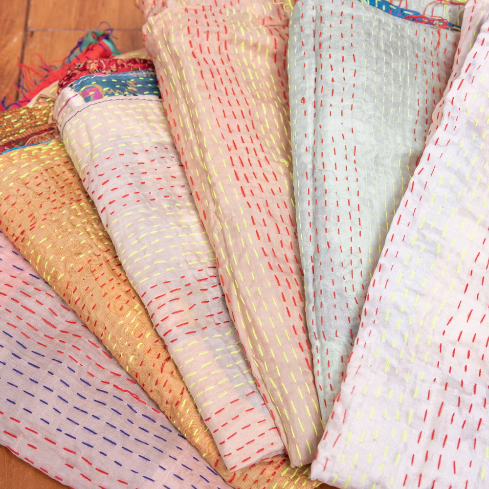 dosa ドーサ 刺し子刺繍 カンタストール 送料無料 カンタ インド 刺し子 ストール (アソート)パッチ