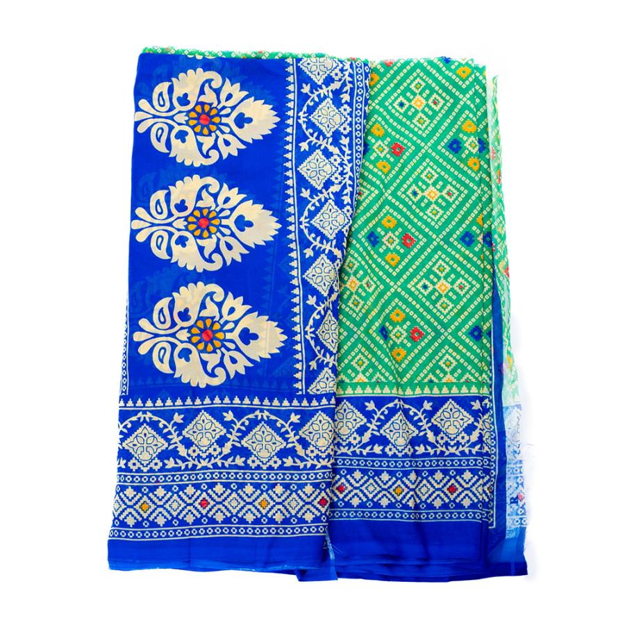 サリー 民族衣装 デコレーション布 インド (6色展開)インド伝統模様バンディニプリントのインドサリー