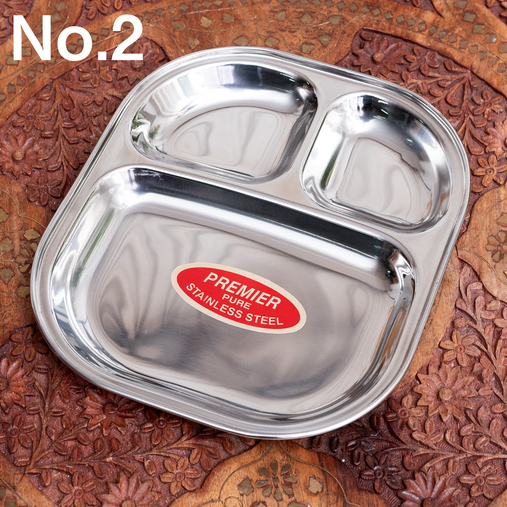 カレー 皿 インド ランチプレート 分割 3分割ランチプレート 約24cm×約22cm カレー皿 バーベキュー皿 ターリー｜tirakita-shop｜02