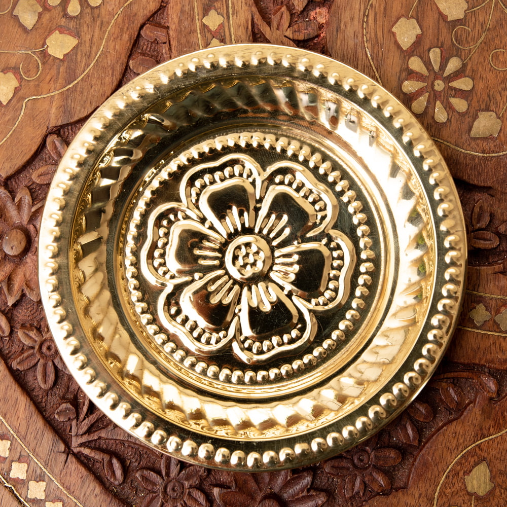 礼拝 カトリ プレート 祭壇 (祭壇用)柄が選べるアルミの礼拝皿 (直径：約11.7cm) 小皿 インド カレー皿｜tirakita-shop｜02