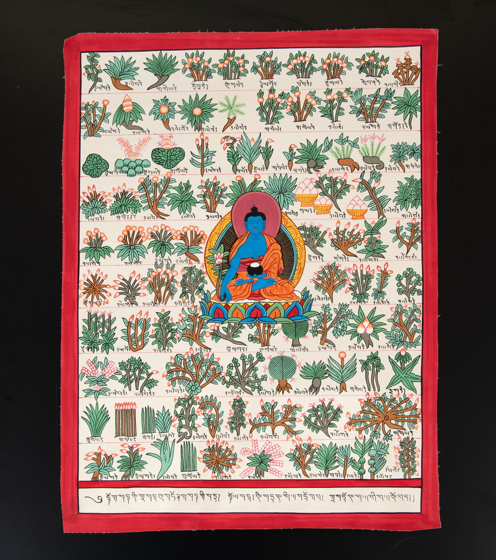チベットのタンカ（Thangka絹の布を用いた貼り絵「絹貼りタンカ」 送料無料 タンカ 仏画 マンダラ チベット 〔一点物〕タンカ チベット