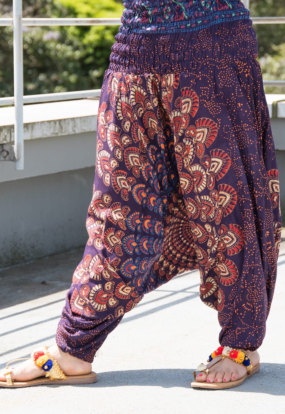 コットン パンツ 男性 マンダラプリントのアラジンパンツ 女性 アジア エスニック エスニック衣料