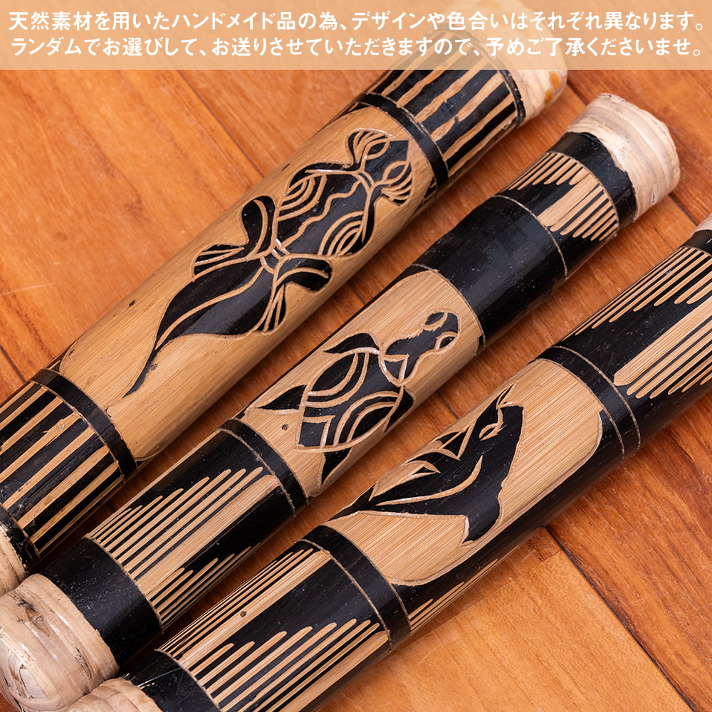 楽器 レインスティック 癒やし 民族楽器 雨音 〔彫刻入り 約30cm