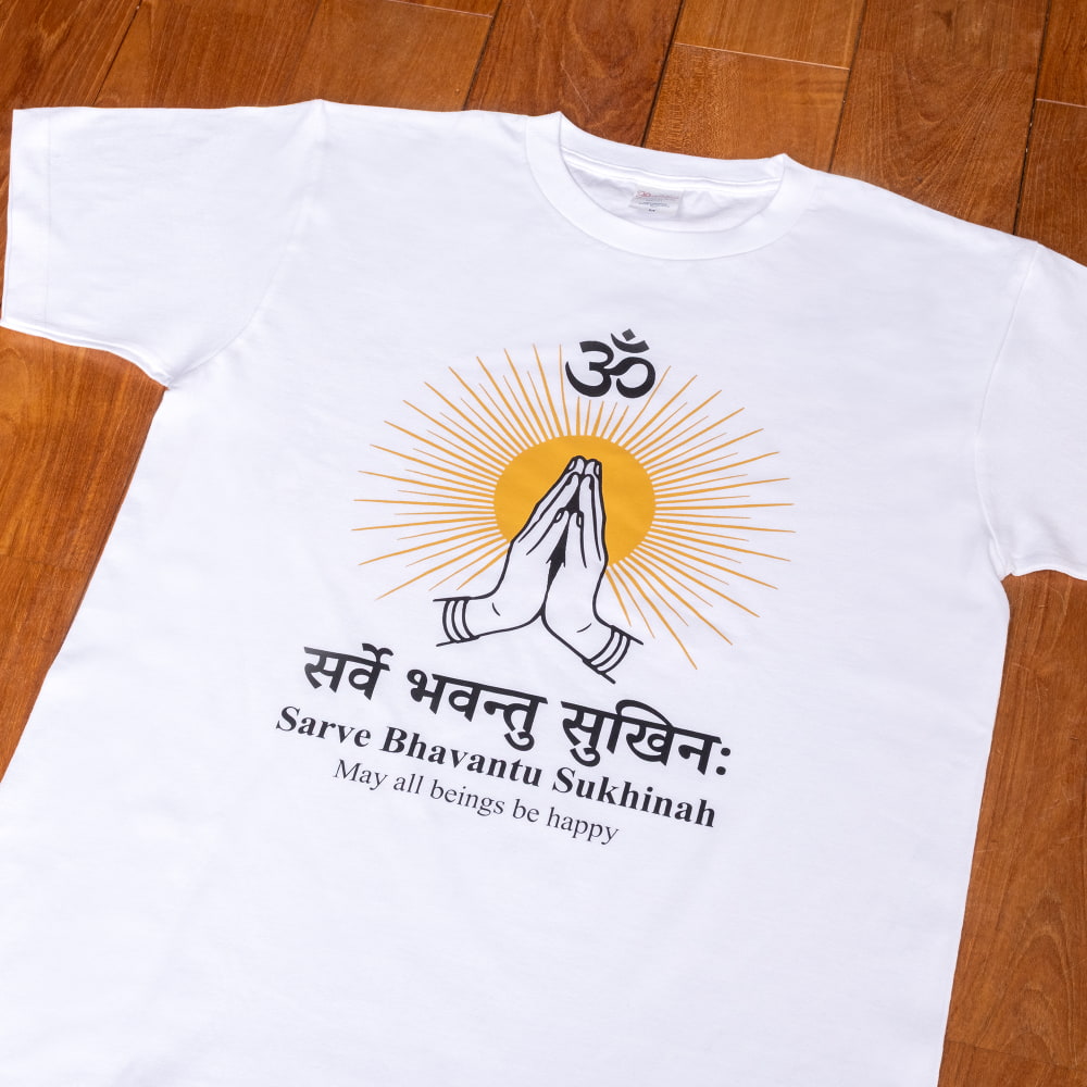 ユニセックス 瞑想 ヨガ シャンティ・マントラTシャツ サンスクリット