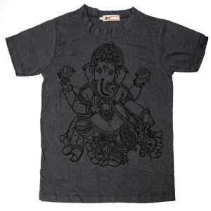T シャツ インドの神様 エスニック ダンシングガネーシャ Tシャツ(ヘザー生地) ヒンドゥー メン...