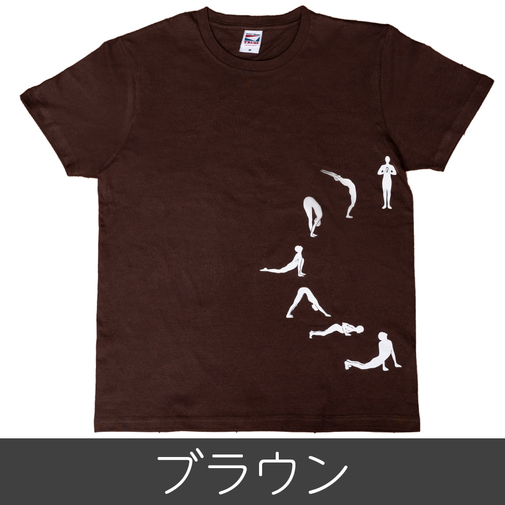 ヨガウェア トップス Sun Salutation 太陽礼拝Tシャツ ヨガの太陽礼拝 