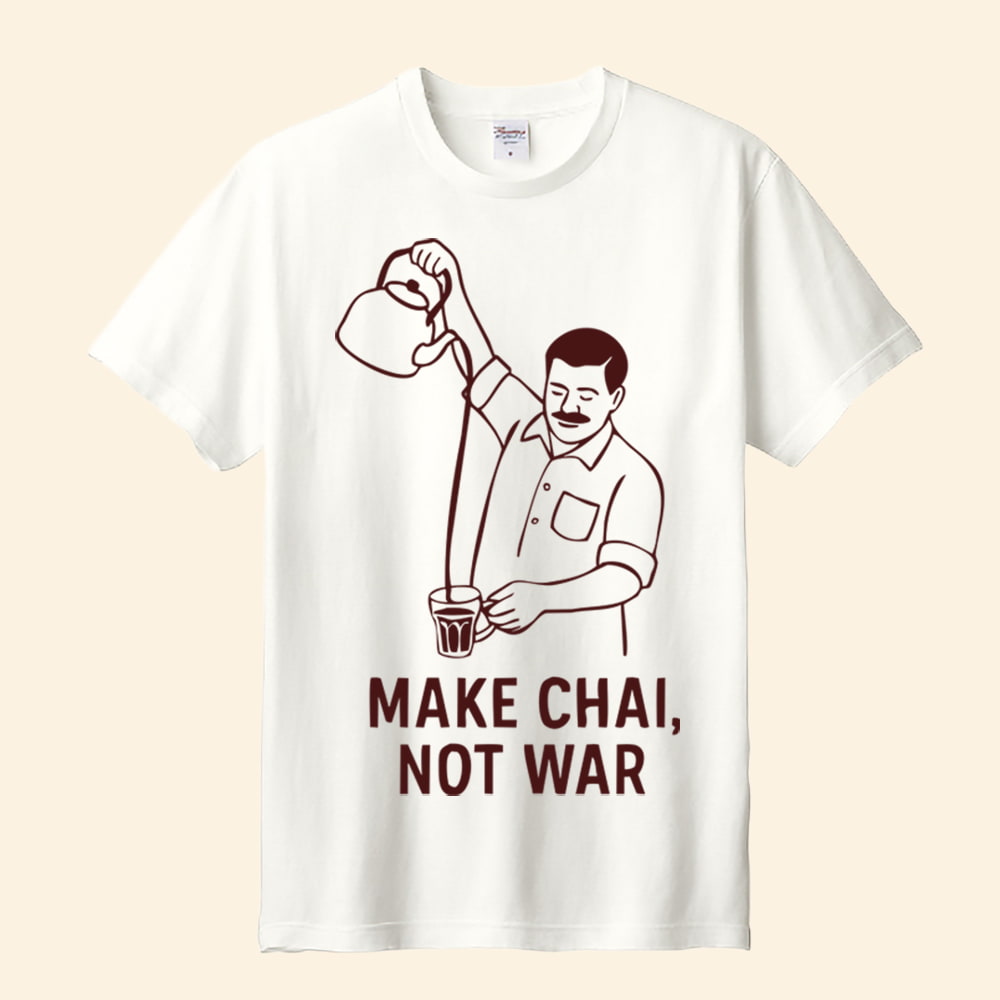 おしゃれ Tシャツ ヨガ YOGA Make Chai not War 5.6oz生地 綿 コットン
