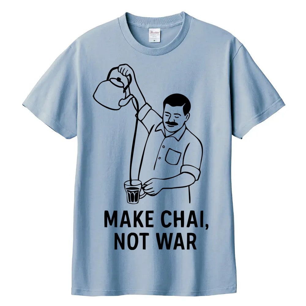おしゃれ Tシャツ ヨガ YOGA Make Chai not War 5.6oz生地 綿 コットン