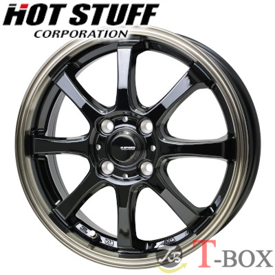 (4本セット価格) 15インチ 5.5J 4/100 ホットスタッフ ジースピード P 08 (BKBR) :hot p08 bkbr 15554100 4P:T BOX Auto Parts