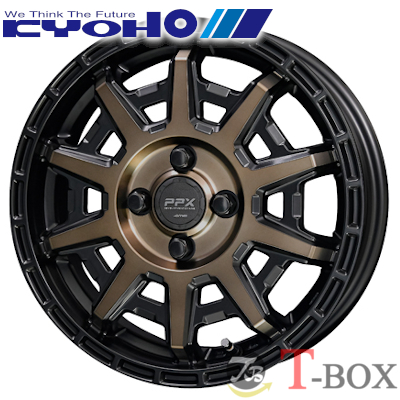 共豊 (4本セット価格) 14インチ 4.5J 4/100 PPX D10X ブラック