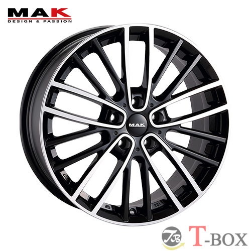 (単品1本価格) 17インチ 7.5J 5/112 MAK マック CHELSE チェルシー (BM) ブラックミラー