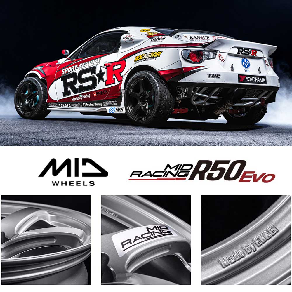 (新製品)(4本セット価格) 18インチ 7.5J 5/114.3 マルカ MID レーシング R50 EVO (HIS)の画像