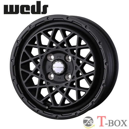 (4本セット価格) 14インチ 4.5J 4/100 ウェッズ ウェッズアドベンチャー マッドヴァンス 09 (FULL MAT BLACK) 軽自動車
