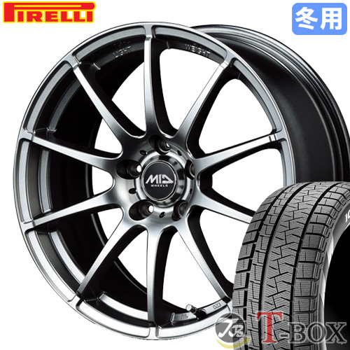 スタッドレスタイヤ ホイール 4本セット 175/65R14 ピレリ アイスアシンメトリコ プラス スタッグ (MG) 14インチ 5.5 4穴  PCD100