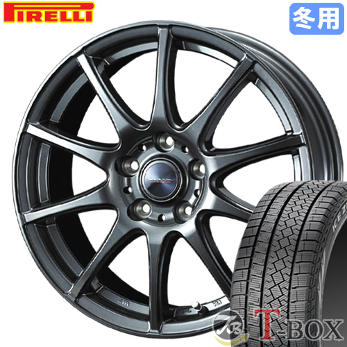 スタッドレスタイヤ ホイール 4本セット 185/65R15 ピレリ アイスゼロ アシンメトリコ ヴェルヴァ チャージ 15インチ 5.5 4穴 PCD100 : w15554100 1856515cc : T BOX Auto Parts