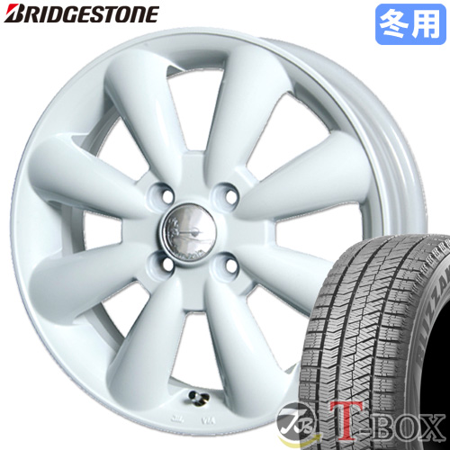 軽自動車】 スタッドレスタイヤ ホイール 4本セット 155/65R14 ブリヂストン ブリザック VRX2 (ツー) ララパーム KC-8  (ホワイト) 14インチ : w14454100-1556514km139 : T-BOX Auto Parts - 通販 - Yahoo!ショッピング