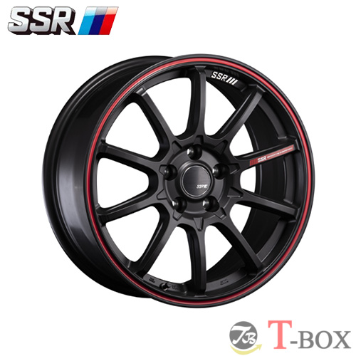 (単品1本価格) 19インチ 8.0J 5/114.3 SSR GTV05 ジーティー ブイゼロファイブ (RED) フラットブラック/レッドライン