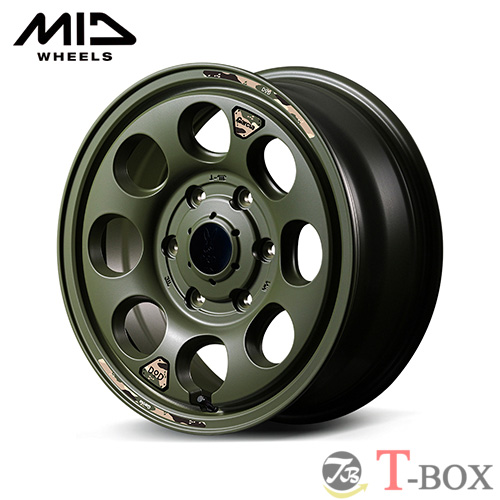 (4本セット価格) 16インチ 6.5J 6/139.7 マルカ MID x DOD ウシャリン セミグロスODグリーン