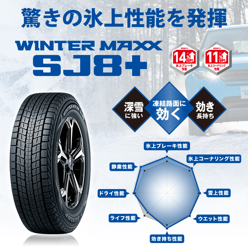 4本以上で送料無料] スタッドレスタイヤ SJ8+ 235/60R18 107Q XL 新品 ダンロップ ウインターマックス SJ8プラス 冬タイヤ  SUV用 : sj8p-2356018-dl : タイヤダイレクト ヤフー店 - 通販 - Yahoo!ショッピング