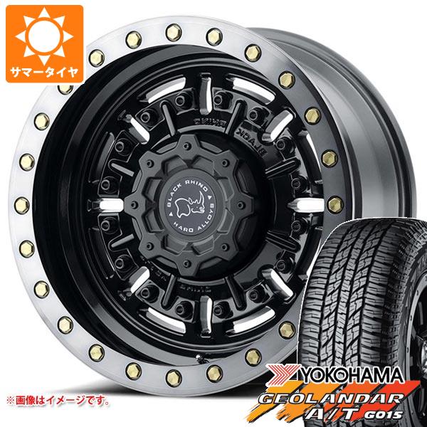 FJクルーザー 10系用 サマータイヤ ヨコハマ ジオランダー A/T G015 P265/70R17 113T アウトラインホワイトレター ブラックライノ エイブラムス 8.5-17｜tire1ban