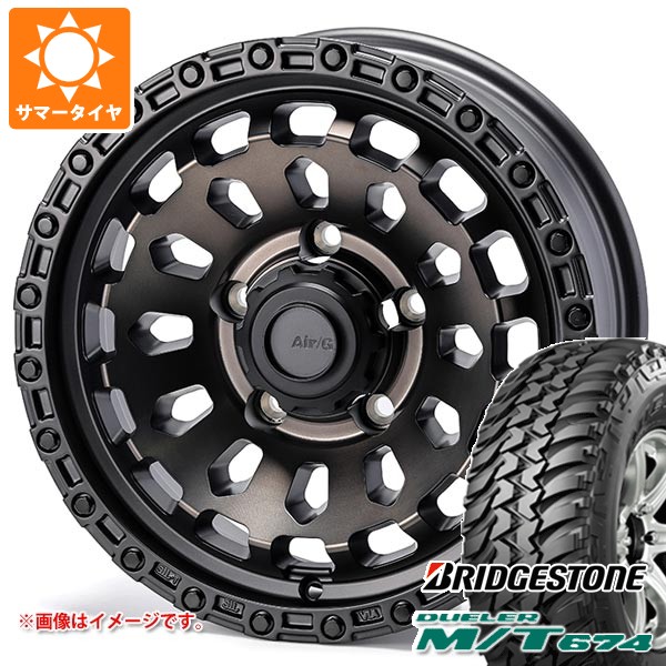 5本セット スズキ ジムニーシエラ JB74W用 サマータイヤ ブリヂストン M/T674 LT225/75R16 110/107Q アウトラインホワイトレター エアージー ヴァルカン 6.0-16