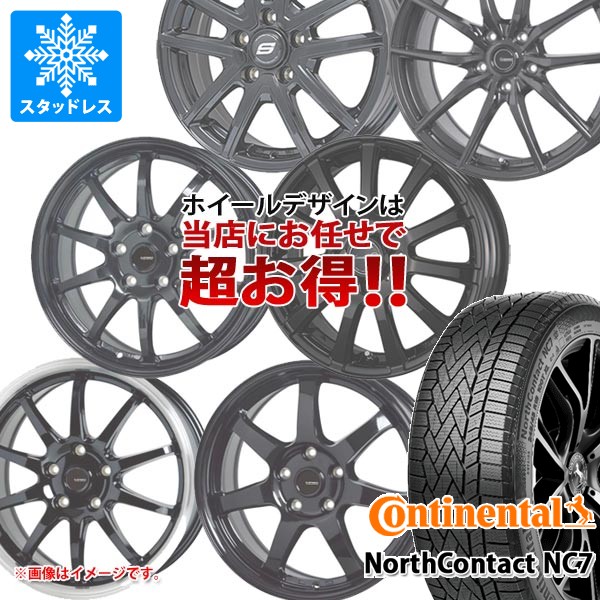 NorthContact - スタッドレスタイヤ コンチネンタル 北の方連係 NC7 205/60R16 96T XL 絵図面 おまかせ (黒)黒いこと系車輪 6.5-16 自動車-車、バイク、自転車