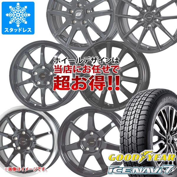 2024年製 スタッドレスタイヤ グッドイヤー アイスナビ7 225/60R17 99Q デザイン おまかせ (黒)ブラック系ホイール 7.0 17 : bwomaks 26013 : タイヤ1番