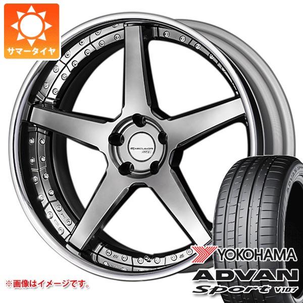 トヨタ 40系アルファード用 サマータイヤ ヨコハマ アドバンスポーツV107 255/40ZR21 (102Y) XL SSR エグゼキューター CV06 8.0-21
