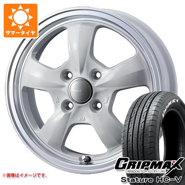 ハイゼットカーゴ S320系用 サマータイヤ グリップマックス スタチャー HC-V 145/80R12 80/78Q ホワイトレター グラフト 5S 4.0-12