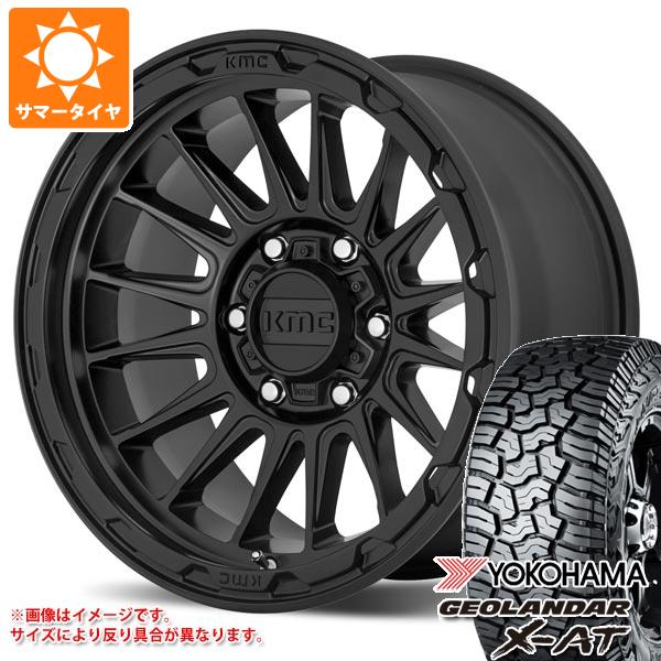 ジープ ラングラー JK/JL系用 2023年製 サマータイヤ ヨコハマ ジオランダー X-AT G016 LT295/70R17 121/118Q ブラックレター KMC KM542 インパクト｜tire1ban