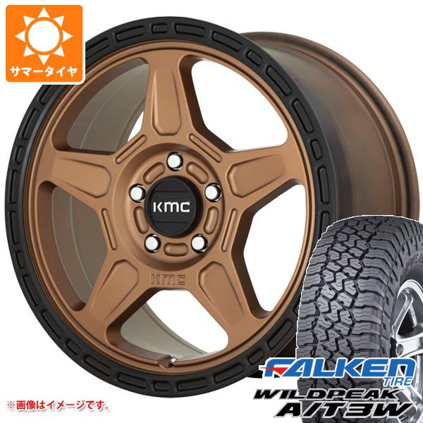 5本セット ジープ ラングラー JK/JL系用 サマータイヤ ファルケン ワイルドピーク A/T3W LT285/70R17 116Q KMC KM721 アルパイン