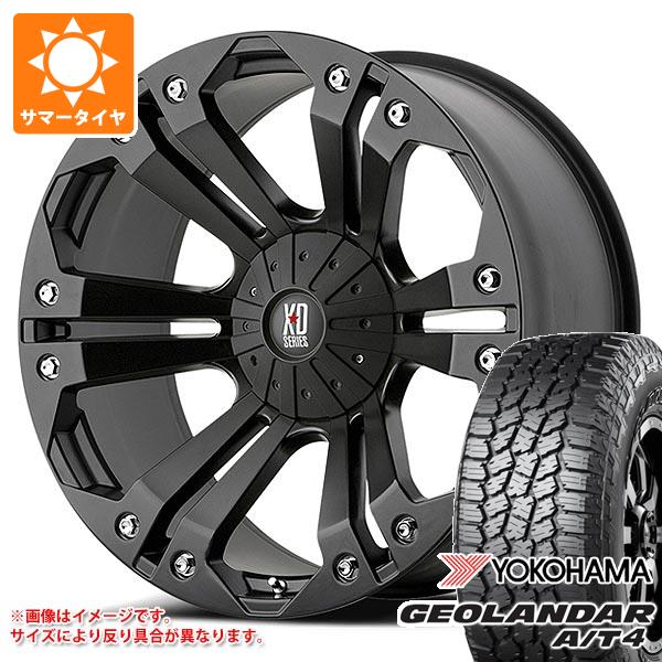 トヨタ ハイラックス 120系用 サマータイヤ ヨコハマ ジオランダー A/T4 G018 LT265/60R18 119/116S ブラックレター KMC XD778 モンスター 9.0-18