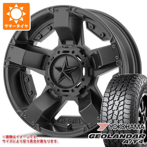 5本セット ジープ ラングラー JK/JL系用 サマータイヤ ヨコハマ ジオランダー A/T4 G018 LT265/65R18 122/119S OWL KMC XD811 ロックスター2