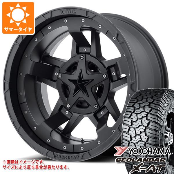 ジープ ラングラー JK/JL系用 サマータイヤ ヨコハマ ジオランダー X-AT G016 LT285/55R20 122/119Q ブラックレター KMC XD827 ロックスター3｜tire1ban