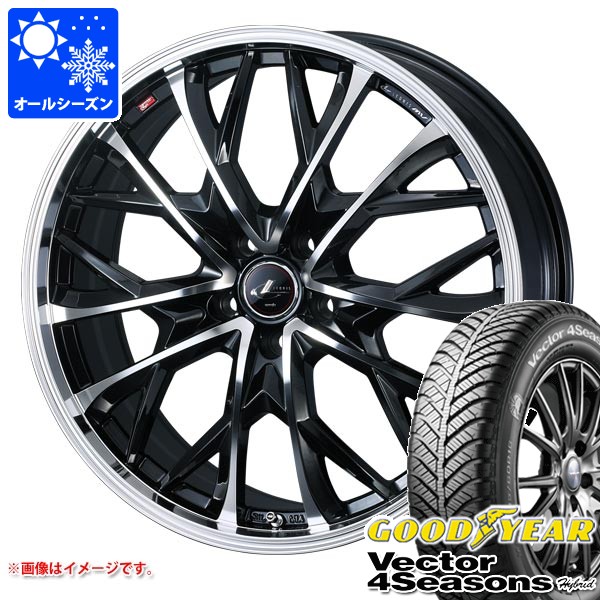 WEDS - オール時期 215/55R17 94H グッドイヤー ベクトル 4シーズンズ 変わり種 レオニス MV 7.0-17 車、バイク、自転車-タイヤ、ホイール
