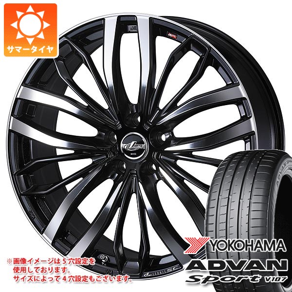 WEDS - トヨタ 40系アルファード用 朱夏タイア ヨコハマ アドバンスポーツV107 255/40ZR21 (102Y) XL レオニス SC 8.5-21 タイヤ、ホイール-車、バイク、自転車-夏タイヤ、ホイールセット