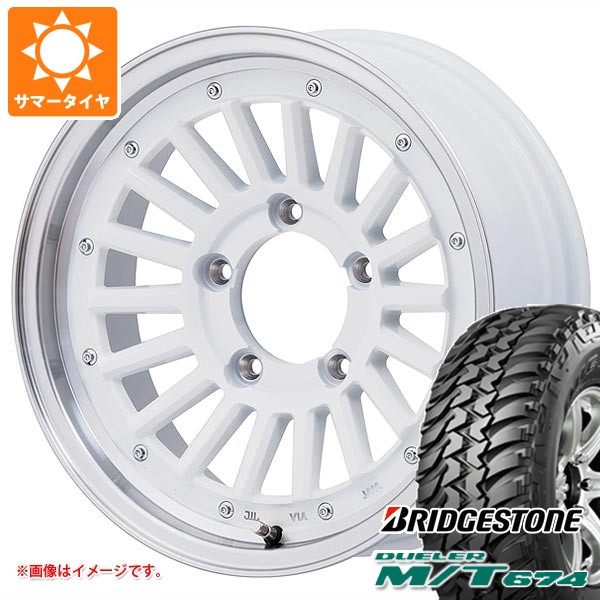 5本セット ジムニーノマド JC74W用 サマータイヤ ブリヂストン デューラー M/T674 LT225/75R16 110/107Q アウトラインホワイトレター マウンンテンフック 6.0-16