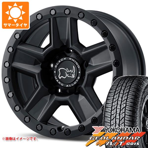 ハイラックス 120系用 サマータイヤ ヨコハマ ジオランダー A/T G015 LT265/70R17 121/118S アウトラインホワイトレター ブラックライノ ラヴィーン 8.5-17