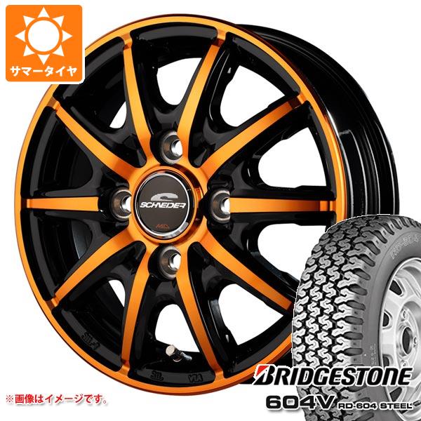 エブリイバン DA17V用 サマータイヤ ブリヂストン 604V RD-604 スチール 155R12 6PR (155/80R12 83/81N相当) MID ホイールズ RX10-K 3.5-12