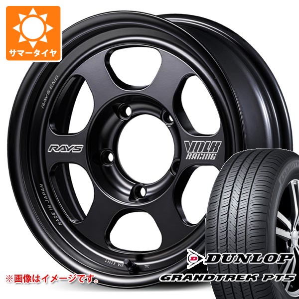 5本セット スズキ ジムニーシエラ JB74W用 サマータイヤ ダンロップ PT5 225/70R16 103H レイズ ボルクレーシング TE37XT for J ブラックシャドー 6.0-16