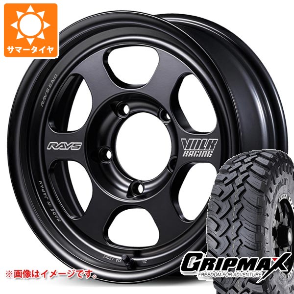 5本セット スズキ ジムニー用 サマータイヤ グリップマックス M/T 6.50R16 110/105Q ホワイトレター ボルクレーシング TE37XT for J ブラックシャドー 5.5-16