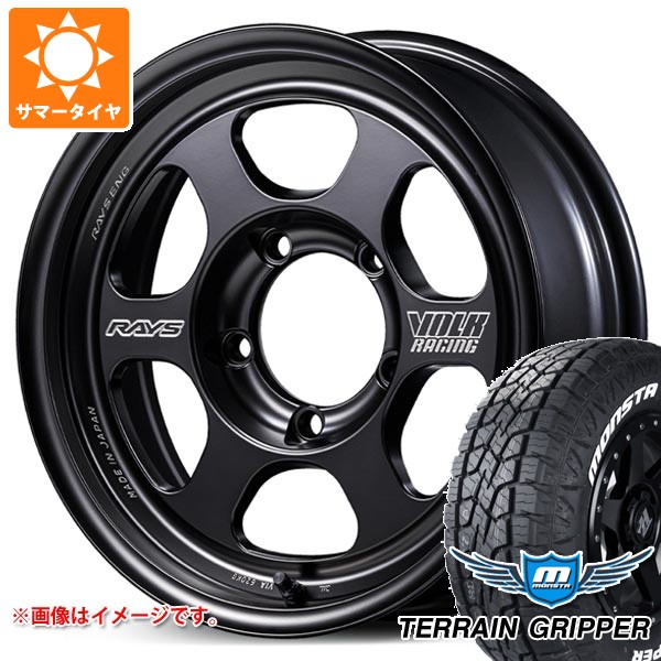 5本セット スズキ ジムニー用 サマータイヤ モンスタ テレーングリッパー 175/80R16 91S ホワイトレター TE37XT for J ブラックシャドー 5.5-16