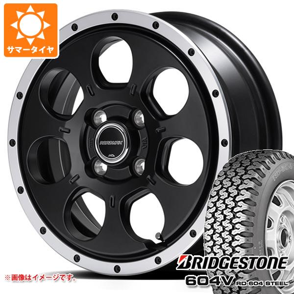 ハイゼットトラック S500系用 サマータイヤ ブリヂストン 604V RD-604 スチール 155R12 6PR (155/80R12 83/81N相当) ロードマックス WO-7 4.0-12｜tire1ban