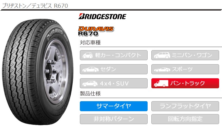 BRIDGESTONE（ブリヂストン） 2本 サマータイヤ 215/70R15 107/105L